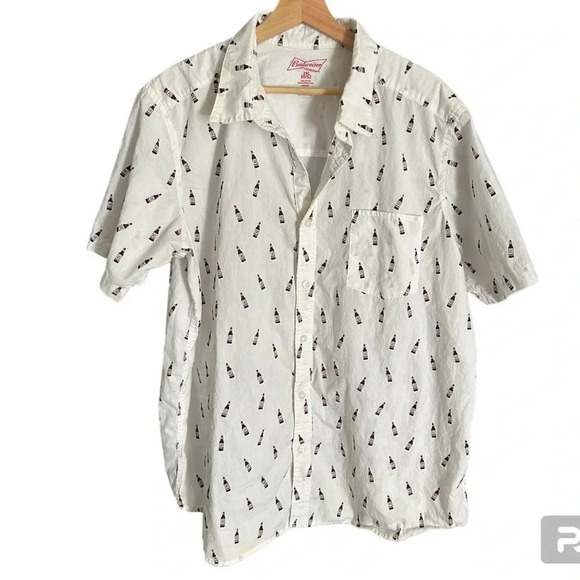 Budweiser Beer Bottle Button down Shirt XXL - Picture 1 of 6